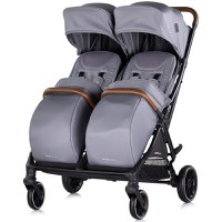 Carucior pentru gemeni Chipolino Twinity Cloud, cadru din aluminiu, suspensii, huse picioare, suport pahar, gentuta - 1