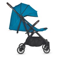 Carucior sport autofold Coccolle Melia, Cadru aluminiu anodizat, Copertina XXL cu protectie UV 50+, Garda la sol mare, Ramane in pozitie verticala dupa pliere, certificat pana la 22 kg, Deep Turquoise - 2