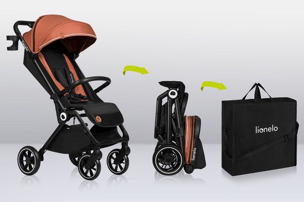 Carucior sport Lionelo Cloe, Cu accesorii, Cadru din aluminiu, Sarcina maxim 22 kg, Usor, Pliere compacta pentru avion, cu o singura mana, Ideal pentru toate tipurile de suprafete, 6 luni+ gri