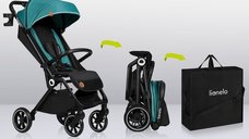 Carucior sport Lionelo Cloe, Cu accesorii, Cadru din aluminiu, Sarcina maxim 22 kg, Usor, Pliere compacta pentru avion, cu o singura mana, Ideal pentru toate tipurile de suprafete, 6 luni+ verde smarald