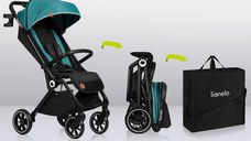 Carucior sport Lionelo Cloe, Cu accesorii, Cadru din aluminiu, Sarcina maxim 22 kg, Usor, Pliere compacta pentru avion, cu o singura mana, Ideal pentru toate tipurile de suprafete, 6 luni+ verde smarald