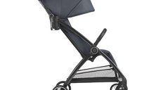 Carucior sport pentru copii KikkaBoo Joy Dark Grey,Cadru din aluminiu,Sistem automat de pliere One Touch,Roti pivotante cu suspensii,Spatar si suport picioare reglabile,Capotina,recomandat de la nastere pana la 22kg