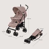 Carucior sport pentru copii Lionelo Elia Bej Taupe cu plasa de tantari, suport de picioare reglabil, spatar ajustabil in 4 pozitii, capotina XXL, pliere tip umbrela, capacitate 15 kg, 6 luni+ - 4