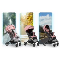 Carucior sport pentru copii Nukido Paseo Roz cu suspensii, spatar reglabil, pliere compacta potrivit pentru avion - 1