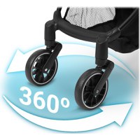 Carucior sport pentru copii Nukido Paseo Roz cu suspensii, spatar reglabil, pliere compacta potrivit pentru avion - 6