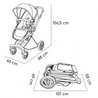 Carucior transformabil 2 in 1 Nasjo Onyx Skiddou Negru - 2