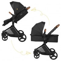 Carucior transformabil 2 in 1 Nasjo Onyx Skiddou Negru - 4