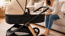 Carucior transformabil 2 in 1 pentru copii Appekids Elite Sand cu suspensii, sezut reversibil, accesorii, greutate suportata 22 kg