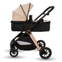 Carucior transformabil 2 in 1 pentru copii Appekids Elite Sand cu suspensii, sezut reversibil, accesorii, greutate suportata 22 kg - 6