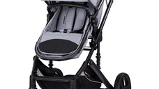 Carucior transformabil 2 in 1 pentru copii Chipolino Amore Platinum cu suspensii, sezut reversibil, accesorii, greutate suportata 22 kg