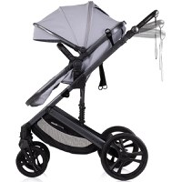 Carucior transformabil 2 in 1 pentru copii Chipolino Amore Platinum cu suspensii, sezut reversibil, accesorii, greutate suportata 22 kg - 5