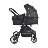 Carucior transformabil 2in1 Moni Rio Black pana la 22 kg,Cadru din aluminiu,Spatar reglabil,Scaun reversibil,Roti din spuma EVA pivotante cu amortizor si rulment,Baldachin,cu Husa picioare,Geanta,Plasa insecte,Suport pahar - 3