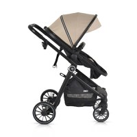 Carucior transformabil 2in1 Moni Rio Khaki pana la 22 kg,Cadru din aluminiu,Spatar reglabil,Scaun reversibil,Roti din spuma EVA pivotante cu amortizor si rulment,Baldachin,cu Husa picioare,Geanta,Plasa insecte,Suport pahar - 5