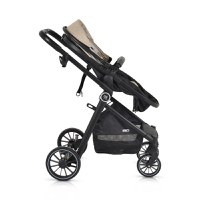 Carucior transformabil 2in1 Moni Rio Khaki pana la 22 kg,cadru din aluminiu,spatar reglabil,scaun reversibil,roti din spuma EVA pivotante cu amortizor si rulment,baldachin,husa picioare,geanta,plasa insecte,suport pahar - 4