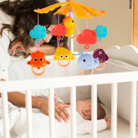 Carusel muzical cu telecomanda, temporizator, proiector color, cu 200 cantecele de leagan si povesti in lb. engleza, Marine Life blue - 3