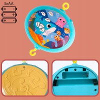 Carusel muzical cu telecomanda, temporizator, proiector color, cu 200 cantecele de leagan si povesti in lb. engleza, Marine Life blue - 7