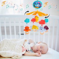 Carusel muzical cu telecomanda, temporizator, proiector color, cu 200 cantecele de leagan si povesti in lb. engleza, Marine Life blue - 8