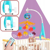 Carusel muzical cu telecomanda, temporizator, proiector color, cu 200 cantecele de leagan si povesti in lb. engleza, Marine Life blue - 9