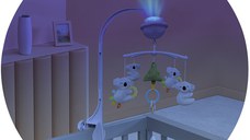 Carusel muzical pentru patut Chipolino Koala cu proiector, functie bluetooth, volum reglabil, prindere universala, jucarii detasabile