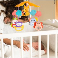 Carusel muzical pentru patut cu Proiector, Telecomanda, rotire 360, si cinci pandantive incluse - 3
