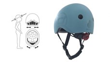 Casca de protectie pentru copii cu sistem de reglare magnetic cu led Scoot  Ride Peach S-M 3 ani+