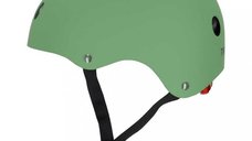 Casca de protectie pentru copii FIX S Green, marime S (48-54 cm), cu lumina LED si 11 orificii de ventilatie