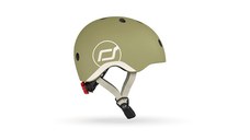 Casca de protectie pentru copii, sistem de reglare magnetic cu led, XXS-S, 45-51 cm, 1 an+, Olive, Scoot Ride