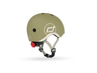 Casca de protectie pentru copii, sistem de reglare magnetic cu led, XXS-S, 45-51 cm, 1 an+, Olive, Scoot Ride - 6