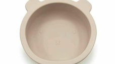 Castron cu urechi de ursulet Bocioland, cu ventuze, silicon, fara BPA, 6-36 luni, Light Beige