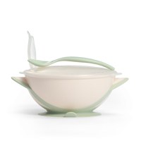 Castron cu ventuza si lingura Baby Ono Verde deschis - 3