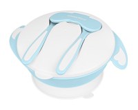 Castron multifunctional cu ventuza si tacamuri incluse 4in1 KikkaBoo Bowl Blue - 3
