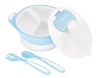 Castron multifunctional cu ventuza si tacamuri incluse 4in1 KikkaBoo Bowl Blue - 8
