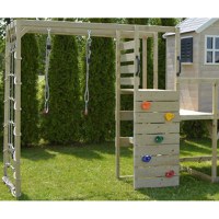 Casuta de gradina grey Lodge cu tobogan, leagan si modul sport - 1