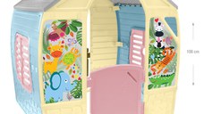 Casuta de joaca Mochtoys Happy House ferestre roz pastel