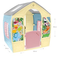 Casuta de joaca Mochtoys Happy House ferestre roz pastel - 1