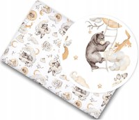 Cearceaf cu banda elastica pentru pat copii, 100 bumbac, dimensiune 90 x 40 cm, BabyMam Sleepy Bears - 5