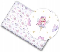 Cearceaf cu banda elastica pentru pat copii, dimensiune 120 x 60 cm, 100 bumbac, BabyMam Fairies - 3