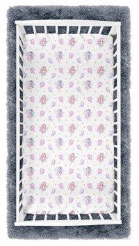 Cearceaf cu banda elastica pentru pat copii, dimensiune 120 x 60 cm, 100 bumbac, BabyMam Fairies - 1