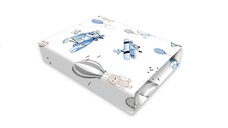 Cearceaf cu elastic MimiNu 160x80 cm din bumbac blue plane