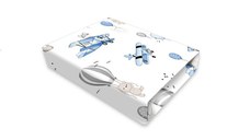 Cearceaf cu elastic MimiNu 160x80 cm din bumbac blue plane