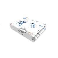 Cearceaf cu elastic MimiNu 160x80 cm din bumbac blue plane - 1