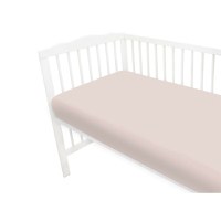 Cearceaf cu elastic MimiNu jerse 140x70 cm powder pink - 1