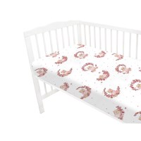 Cearceaf cu elastic MimiNu, pentru patut 120x60 cm, din bumbac, Design, Betty - 2