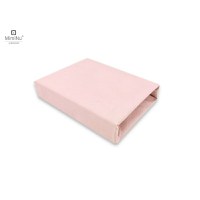 Cearceaf cu elastic MimiNu pentru patut leagan sau patut co-sleeper 90x40 cm din bumbac Colectia Royal Powder Pink - 1