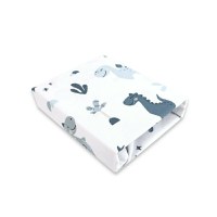 Cearceaf cu elastic pentru patut 140X70 cm din bumbac Dino Granat MimiNu - 2