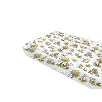 Cearceaf cu elastic Qmini Fox on bikes Natural pentru pat 160x80 cm, din bumbac - 3