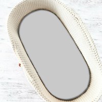 Cearceaf cu elastic Qmini pentru landou carucior si cosulet 80x35 cm din bumbac Gray - 1
