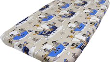 Cearceaf din bumbac cu elastic 120x60 cm Pirati