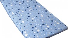 Cearceaf din bumbac cu elastic 120x60 cm Stars Blue