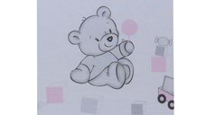 Cearceaf din bumbac pentru saltea 120x60 cm BearsToys Roz Beberoyal